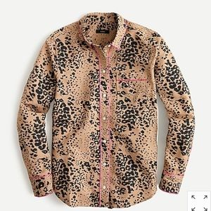 NWT J. Crew Button-up shirt in leopard print !
